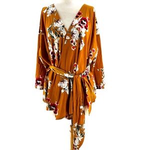 Pretty Little Thing Kimono Cardigan Wrap Cover Up Robe Women's 10 Mustard Yellow